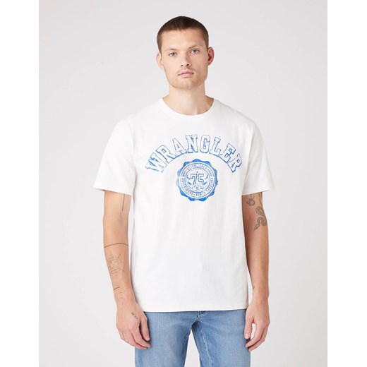 WRANGLER COLLEGIATE TEE MĘSKI T-SHIRT KOSZULKA LOGO NADRUK OFF WHITE W7E0EJ737 112146306 ze sklepu YouNeedit.pl w kategorii T-shirty męskie - zdjęcie 180295079