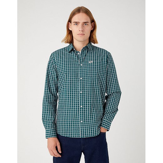 WRANGLER 1 POCKET SHIRT MĘSKA KOSZULA Z DŁUGIM RĘKAWEM W KRATĘ KRATA DEEP TEAL W5A24MG03 ze sklepu YouNeedit.pl w kategorii Koszule męskie - zdjęcie 180295105