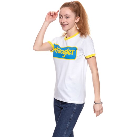WRANGLER T SHIRT DAMSKI B&Y RINGER TEE WHITE W7C42FK12 112131689 ze sklepu YouNeedit.pl w kategorii Bluzki damskie - zdjęcie 180295587