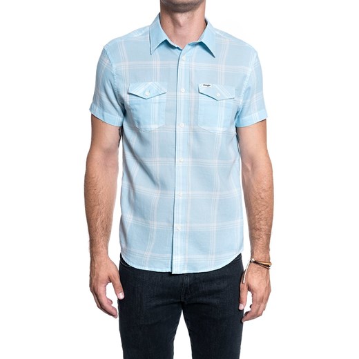 KOSZULA MĘSKA WRANGLER SS 2PKT FLAP SHIRT CERULEAN BLUE W5J5ORXVT 112130184 Wrangler M YouNeedit.pl