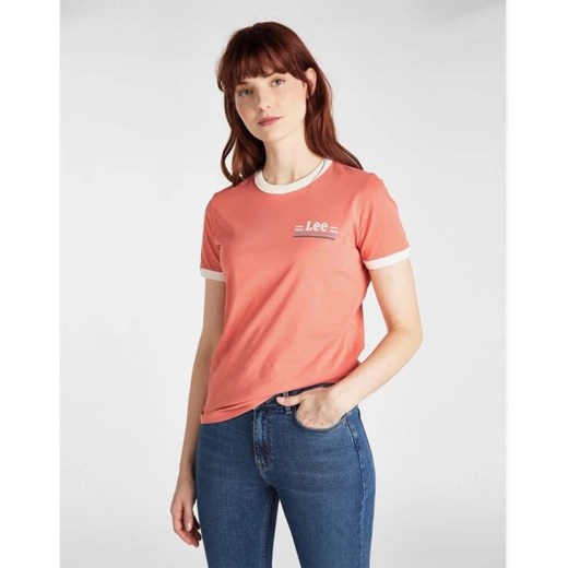 LEE RINGER TEE SLIM FIT DAMSKI T-SHIRT LOGO PAPRIKA L40PEPNI 112108665 ze sklepu YouNeedit.pl w kategorii Bluzki damskie - zdjęcie 180296825