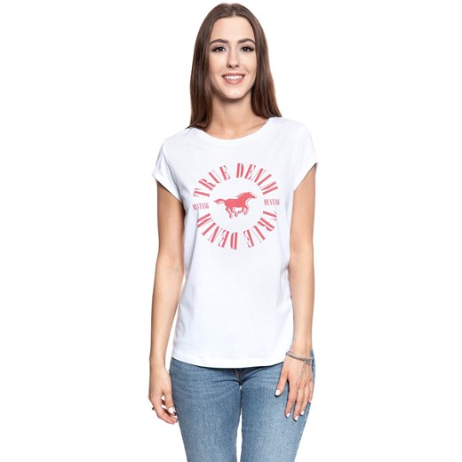 MUSTANG T SHIRT DAMSKI Printed T-Shirt general White 1007445 2045 Mustang S YouNeedit.pl