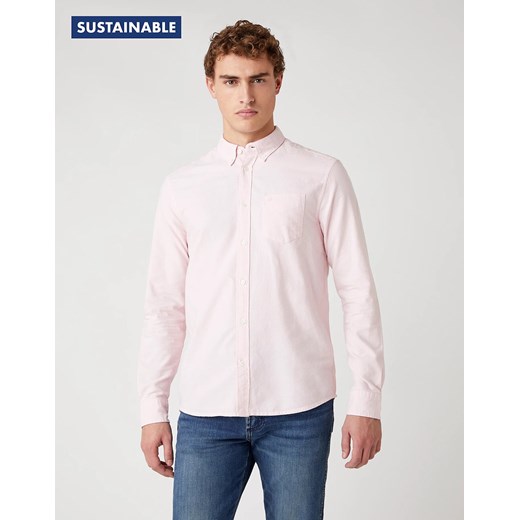 MĘSKA KOSZULA WRANGLER LS 1 PKT BUTTON DOWN SILVER PINK W5A3BMXTU 112130024 ze sklepu YouNeedit.pl w kategorii Koszule męskie - zdjęcie 180297509
