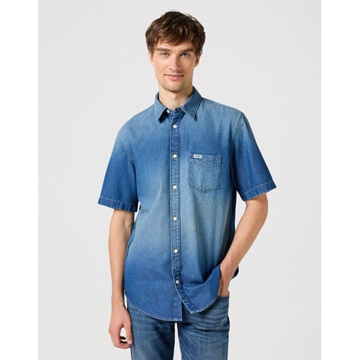 WRANGLER SS 1 PKT SHIRT MĘSKA KOSZULA JEANSOWA MID STONE 112350183 W5K0014179 ze sklepu YouNeedit.pl w kategorii Koszule męskie - zdjęcie 180297806
