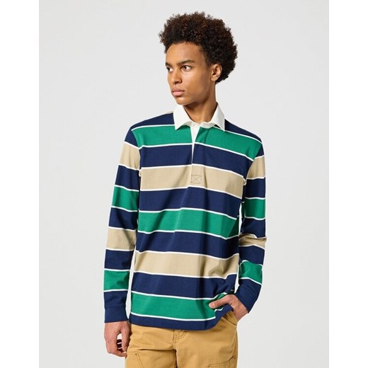WRANGLER MĘSKA KOSZULKA LS RUGBY POLO NAVY STRIPE 112357371 W7B6014008 ze sklepu YouNeedit.pl w kategorii T-shirty męskie - zdjęcie 180298276