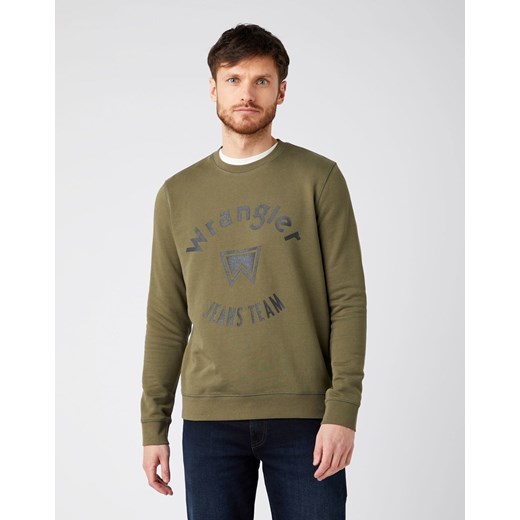 WRANGLER CREW SWEAT MĘSKA BLUZA KLASYCZNA IVY GREEN W6M8HYXIX 112141493 ze sklepu YouNeedit.pl w kategorii Bluzy męskie - zdjęcie 180298506