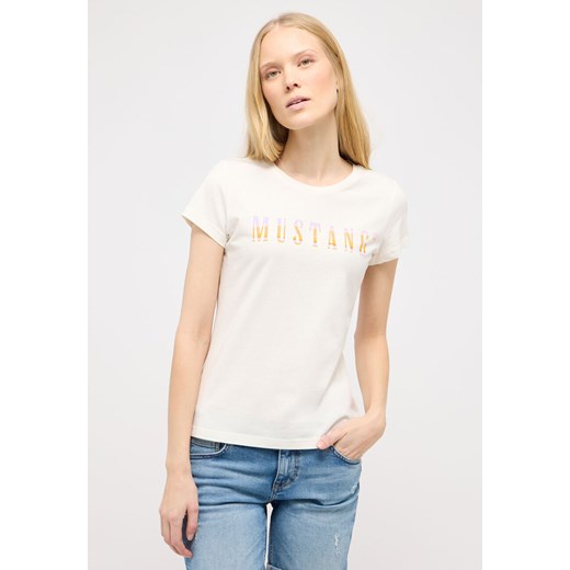 DAMSKA KOSZULKA MUSTANG LOGO T-shirty Loa Whisper White 1015177 2013 ze sklepu YouNeedit.pl w kategorii Bluzki damskie - zdjęcie 180298599