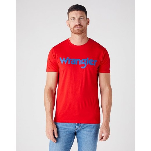 WRANGLER SS LOGO TEE MĘSKI T-SHIRT LOGO FLAME RED W7MUD3R06 112146387 ze sklepu YouNeedit.pl w kategorii T-shirty męskie - zdjęcie 180298655