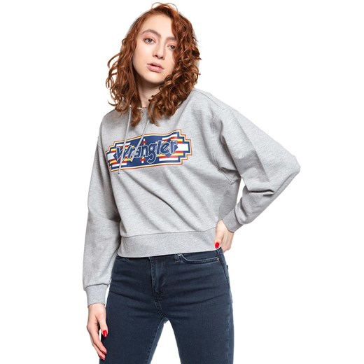 WRANGLER GEO HOODIE DAMSKA BLUZA Z KAPTUREM MID GREY MEL W6N3HPX37 112130792 ze sklepu YouNeedit.pl w kategorii Bluzy damskie - zdjęcie 180299138