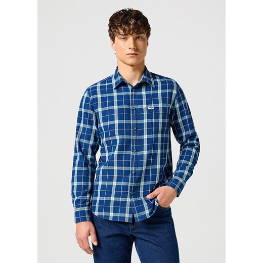 WRANGLER MĘSKA KOSZULA 1 PKT SHIRT GREEN INDIGO 112357231 W5X2017327 ze sklepu YouNeedit.pl w kategorii Koszule męskie - zdjęcie 180299659
