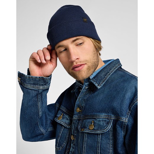 LEE ESSENTIAL BEANIE MĘSKA CZAPKA ZIMOWA CIEPŁA NAVY 112342467 LP77013678 ze sklepu YouNeedit.pl w kategorii Czapki zimowe męskie - zdjęcie 180299696