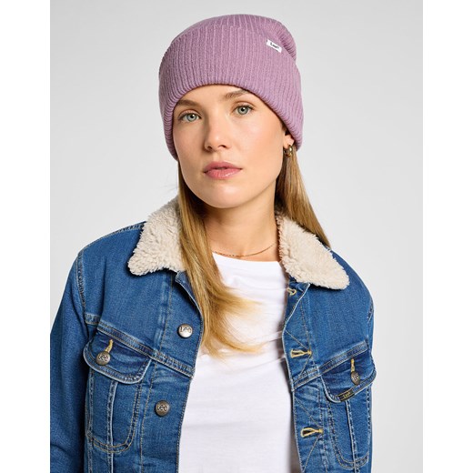 LEE RIBBED BEANIE DAMSKA CZAPKA ZIMOWA CIEPŁA PRETTY PLUM 112358334 LW81016297 ze sklepu YouNeedit.pl w kategorii Czapki zimowe damskie - zdjęcie 180300327