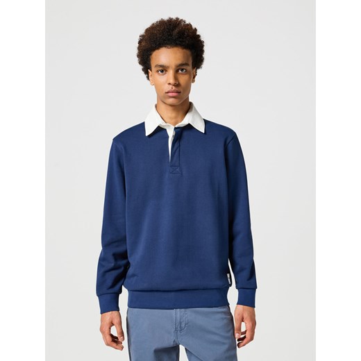 WRANGLER MĘSKA KOSZULKA POLO SWEATSHIRT NAVY 112357373 W7U5017358 ze sklepu YouNeedit.pl w kategorii T-shirty męskie - zdjęcie 180300519