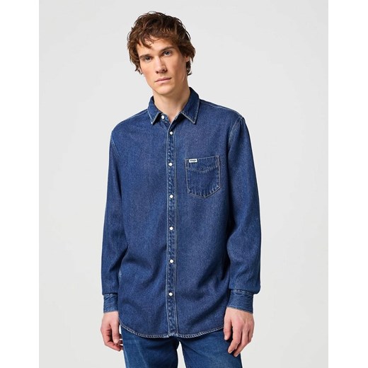 WRANGLER LS 1 PKT SHIRT MĘSKA KOSZULA JEANSOWA WRANGLER DARK STONE 112350576 W5M9015411 ze sklepu YouNeedit.pl w kategorii Koszule męskie - zdjęcie 180300679