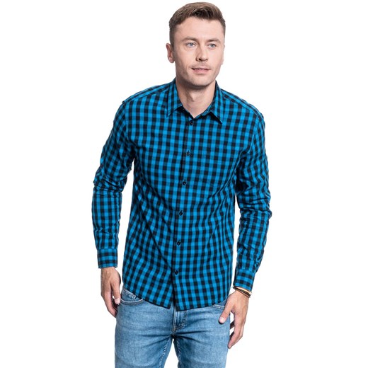 MĘSKA KOSZULA WRANGLER LS 1 PKT SHIRT DIRECTOIRE BLUE W5A14MXKL 112129960 ze sklepu YouNeedit.pl w kategorii Koszule męskie - zdjęcie 180300717