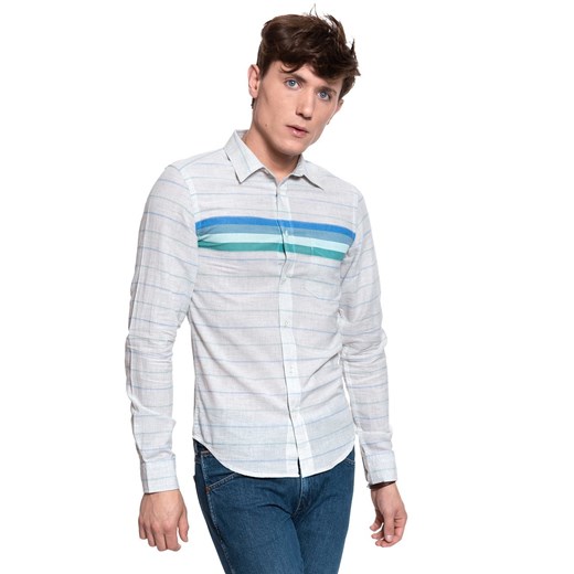 KOSZULA WRANGLER LS 1 PKT SHIRT BEIGE MELANGE W5F11SXA9 112130111 ze sklepu YouNeedit.pl w kategorii Koszule męskie - zdjęcie 180301038