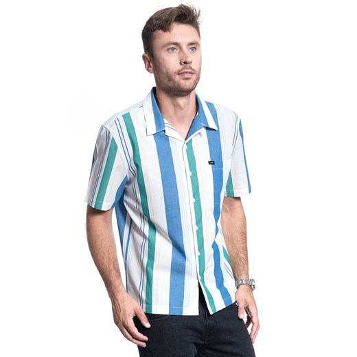 KOSZULA MĘSKA LEE SS RESORT SHIRT SUMMER BLUE L67PDVNJ 112116907 ze sklepu YouNeedit.pl w kategorii Koszule męskie - zdjęcie 180301185