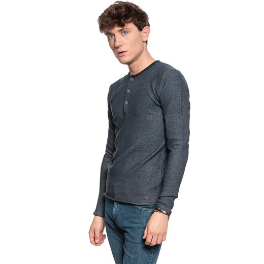 MĘSKI SWETER MUSTANG Multicolor Henley DARK SAPPHIRE 1006552 4136 ze sklepu YouNeedit.pl w kategorii Swetry męskie - zdjęcie 180301278