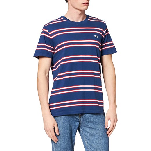 LEE BASIC STRIPE TEE MĘSKI T-SHIRT REGULAR FIT WASHED BLUE L61LEELR 112113934 ze sklepu YouNeedit.pl w kategorii T-shirty męskie - zdjęcie 180301397