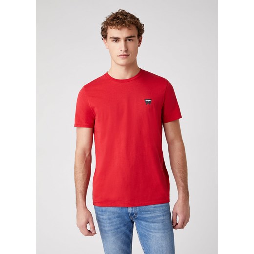 WRANGLER SS SIGN OFF TEE MĘSKI T-SHIRT KOSZULKA NADRUK LOGO SCARLET RED W7C07D3UU 112131608 ze sklepu YouNeedit.pl w kategorii T-shirty męskie - zdjęcie 180301885