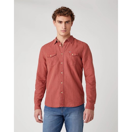 KOSZULA MĘSKA WRANGLER LS 2PKT FLAP SHIRT BARN RED W5A5LOXER 112130061 ze sklepu YouNeedit.pl w kategorii Koszule męskie - zdjęcie 180301958