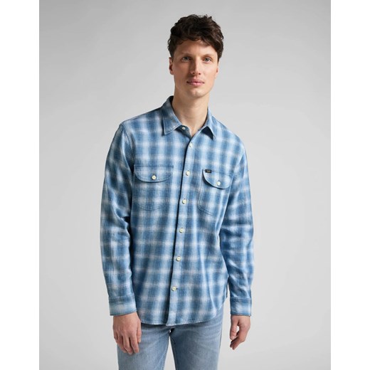 LEE WORKER SHIRT MĘSKA KOSZULA W KRATĘ DŁUGI RĘKAW INDIGO L68HOKDK 112145424 ze sklepu YouNeedit.pl w kategorii Koszule męskie - zdjęcie 180302365