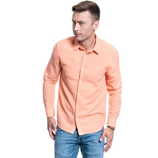KOSZULA MĘSKA WRANGLER LS 1 PKT SHIRT MELON ORANGE W5A9LOA04 112130086 ze sklepu YouNeedit.pl w kategorii Koszule męskie - zdjęcie 180302405