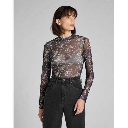 LEE PRINTED TEE DAMSKA BLUZKA Z DŁUGIM RĘKAWEM W KWIATKI BLACK L42ERA01 112140076 ze sklepu YouNeedit.pl w kategorii Bluzki damskie - zdjęcie 180302737