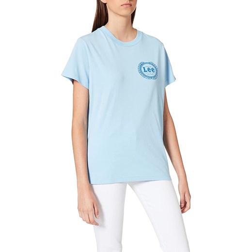 LEE EMBLEM TEE DAMSKI T-SHIRT KOSZULKA Z KRÓTKIM RĘKAWEM SKY BLUE L42GEPLM Lee XS YouNeedit.pl
