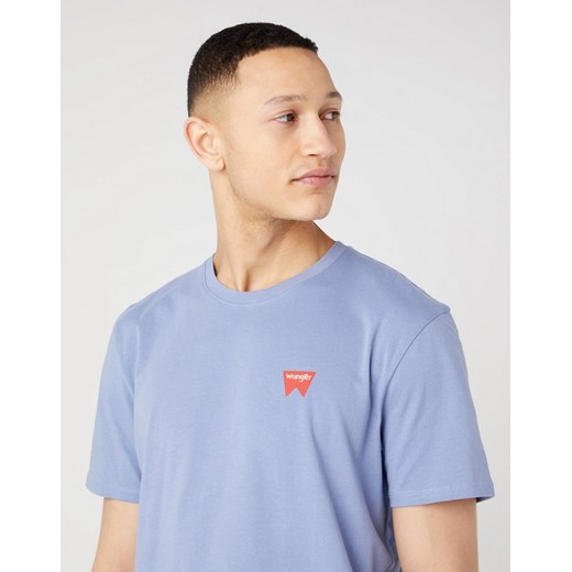 WRANGLER SIGN OFF TEE MĘSKI T-SHIRT LOGO STONE WASH BLUE W70MD3X4Q 112320291 Wrangler 4XL YouNeedit.pl
