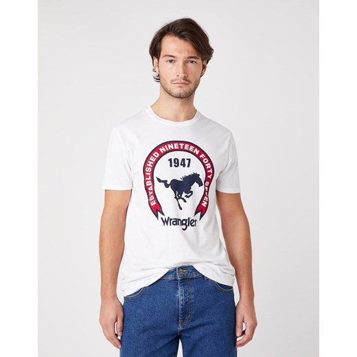 MĘSKI T-SHIRT WRANGLER SS AMERICANA TEE WHITE W7AGD3989 112131338 ze sklepu YouNeedit.pl w kategorii T-shirty męskie - zdjęcie 180303857