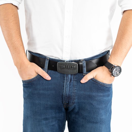 TOM TAILOR MĘSKI PASEK SKÓRZANY KLASYCZNY SKÓRA TG1060R01/791 40mm Gürtel Q.2647 0791 BLACK ze sklepu YouNeedit.pl w kategorii Paski męskie - zdjęcie 180304045