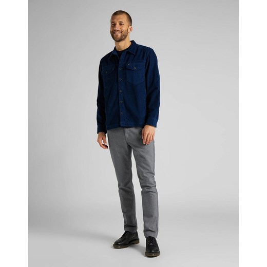 LEE LOCO PATCH OVERSHIRT RELAXED FIT MĘSKA KOSZULA SZTRUKSOWA WASHED BLUE Lee M YouNeedit.pl