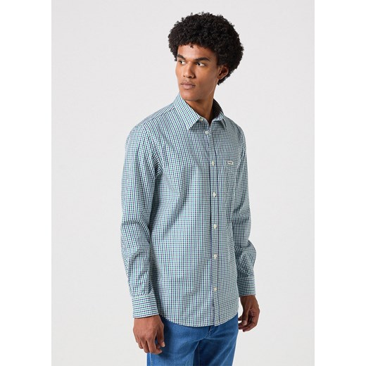 WRANGLER LS 1 PKT SHIRT MĘSKA KOSZULA W KRATĘ GREEN NAVY 112350479 W5A9017096 ze sklepu YouNeedit.pl w kategorii Koszule męskie - zdjęcie 180304528