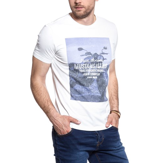 MUSTANG T SHIRT Photoprint Tee CLOUD DANCER 1007543 2020 Mustang S YouNeedit.pl