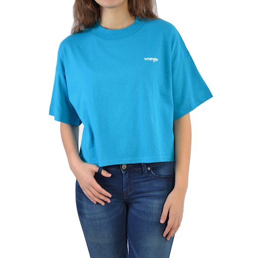 WRANGLER 90s TEE MĘSKI T-SHIRT KOSZULKA LOGO CARRIBEAN SEA W7Q4GFB13 112132083 ze sklepu YouNeedit.pl w kategorii Bluzki damskie - zdjęcie 180304639