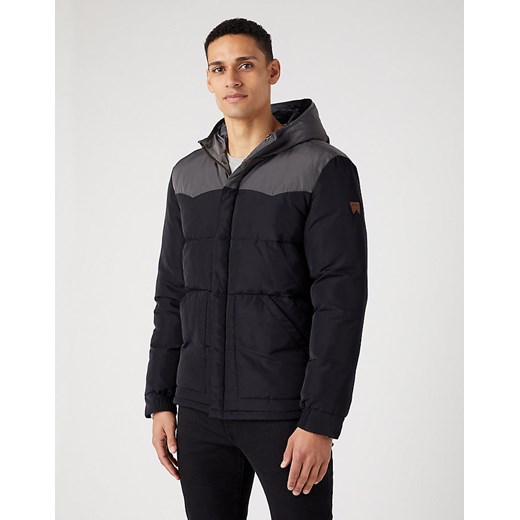 WRANGLER PUFFER JACKET MĘSKA KURTKA ZIMOWA Z KAPTUREM CIEPŁA BLACK W40AWU100 ze sklepu YouNeedit.pl w kategorii Kurtki męskie - zdjęcie 180306258