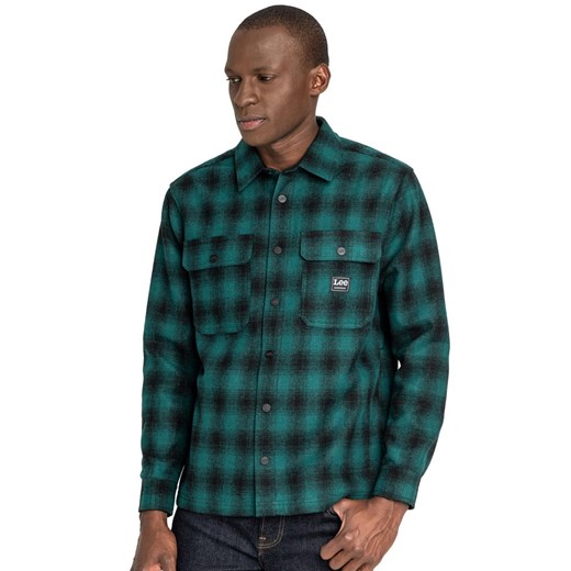 LEE WORKWEAR OVERSHIRT RELAXED FIT MĘSKA KOSZULA MATERIAŁOWA AGATE GREEN L68DCSNB 112117071 ze sklepu YouNeedit.pl w kategorii Koszule męskie - zdjęcie 180306267
