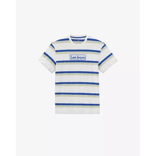 LEE SEASONAL STRIPE LOGO MĘSKI T-SHIRT KOSZULKA W PASKI ECRU L61FBSNQ 112113839 ze sklepu YouNeedit.pl w kategorii T-shirty męskie - zdjęcie 180306627