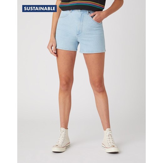 DAMSKIE SZORTY JEANSOWE WRANGLER MOM SHORT CLOUD NINE W22D-ZH-25E 112127804 ze sklepu YouNeedit.pl w kategorii Szorty - zdjęcie 180306798