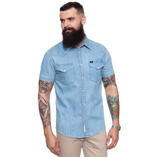 KOSZULA MĘSKA KRÓTKI RĘKAW LEE WESTERN SHIRT BLUE BOOK L640MYCI Lee S YouNeedit.pl