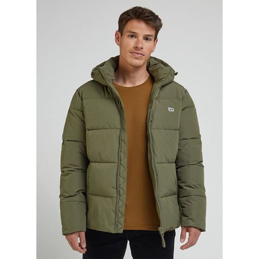 LEE PUFFER JACKET MĘSKA KURTKA ZIMOWA Z KAPTUREM CIEPŁA OLIVE GROVE L87NNYA61 ze sklepu YouNeedit.pl w kategorii Kurtki męskie - zdjęcie 180309205