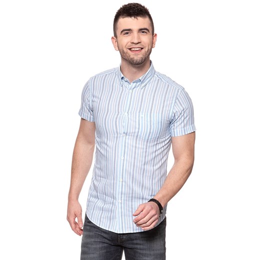 KOSZULA MĘSKA KRÓTKI RĘKAW WRANGLER SS 1PKT BUTTON-DOWN SAPPHIRE BLUE W5944NQBT 112129756 ze sklepu YouNeedit.pl w kategorii Koszule męskie - zdjęcie 180310296