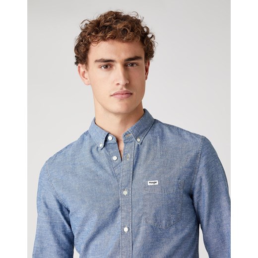 KOSZULA MĘSKA WRANGLER LS 1PKT BUTTN DOWN MID INDIGO W5F3TVX8E 112130135 Wrangler M YouNeedit.pl