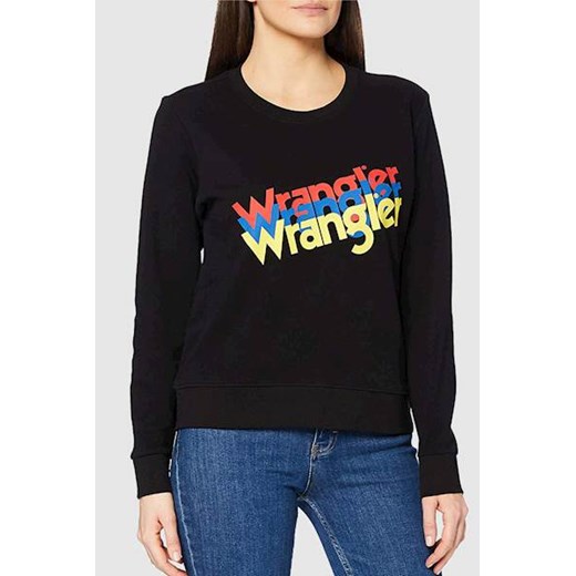 DAMSKA BLUZA MATERIAŁOWA WRANGLER CREW SWEAT BLACK W6Z2HA100 112130860 ze sklepu YouNeedit.pl w kategorii Bluzy damskie - zdjęcie 180312185