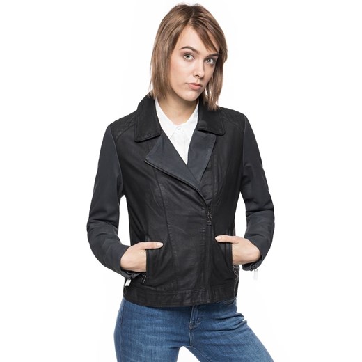 DAMSKA KURTKA SKÓRZANE WRANGLER DAISY LEATHER JACKET BLACK W4070ZA01 ze sklepu YouNeedit.pl w kategorii Kurtki damskie - zdjęcie 180312506