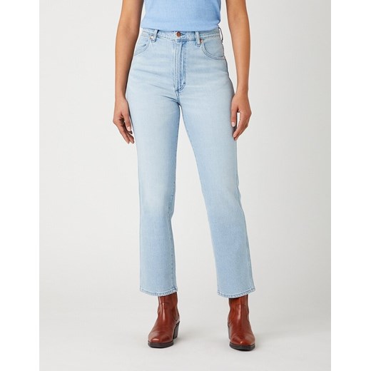 WRANGLER damskie spodnie jeansowe WIDE WEST BRIGHT CLOUD 112141309 ze sklepu YouNeedit.pl w kategorii Jeansy damskie - zdjęcie 180313326