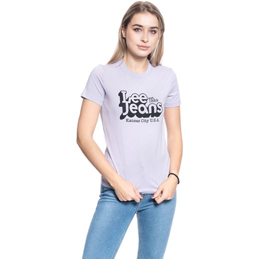 DAMSKI T-SHIRT LEE SLIM LOGO TEE LAVENDER DUSK L44CEPOA 112109806 ze sklepu YouNeedit.pl w kategorii Bluzki damskie - zdjęcie 180315085