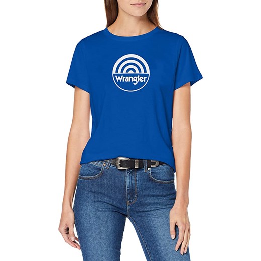 WRANGLER SS CIRCLE TEE DAMSKI T-SHIRT KOSZULKA Z KRÓTKIM RĘKAWEM LOGO NADRUK NAVY W7Z2EV114 112132160 ze sklepu YouNeedit.pl w kategorii Bluzki damskie - zdjęcie 180315196
