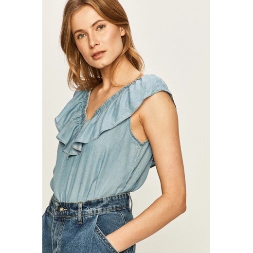 LEE RUFFLE TANK DAMSKA BLUZKA SKY BLUE L46GIINR 112110932 ze sklepu YouNeedit.pl w kategorii Bluzki damskie - zdjęcie 180315325